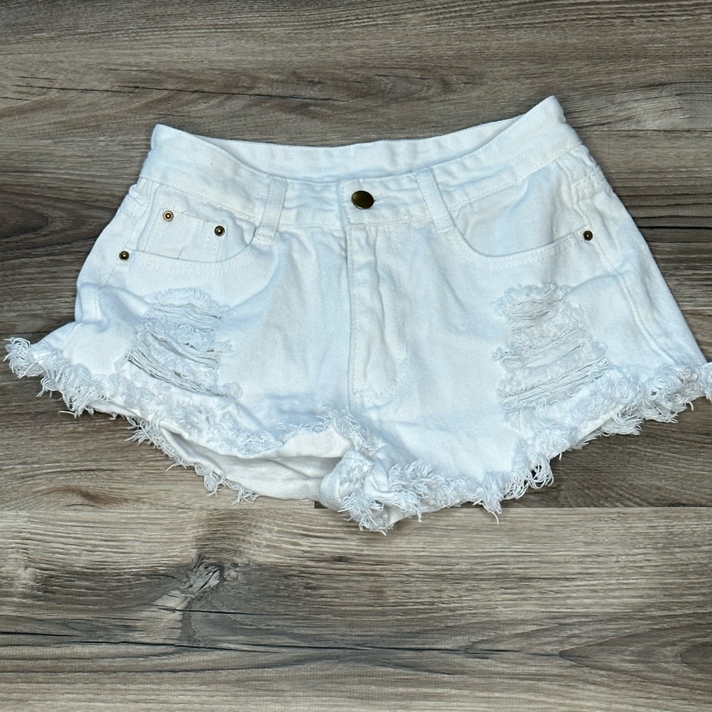 Shein White Denim Shorts